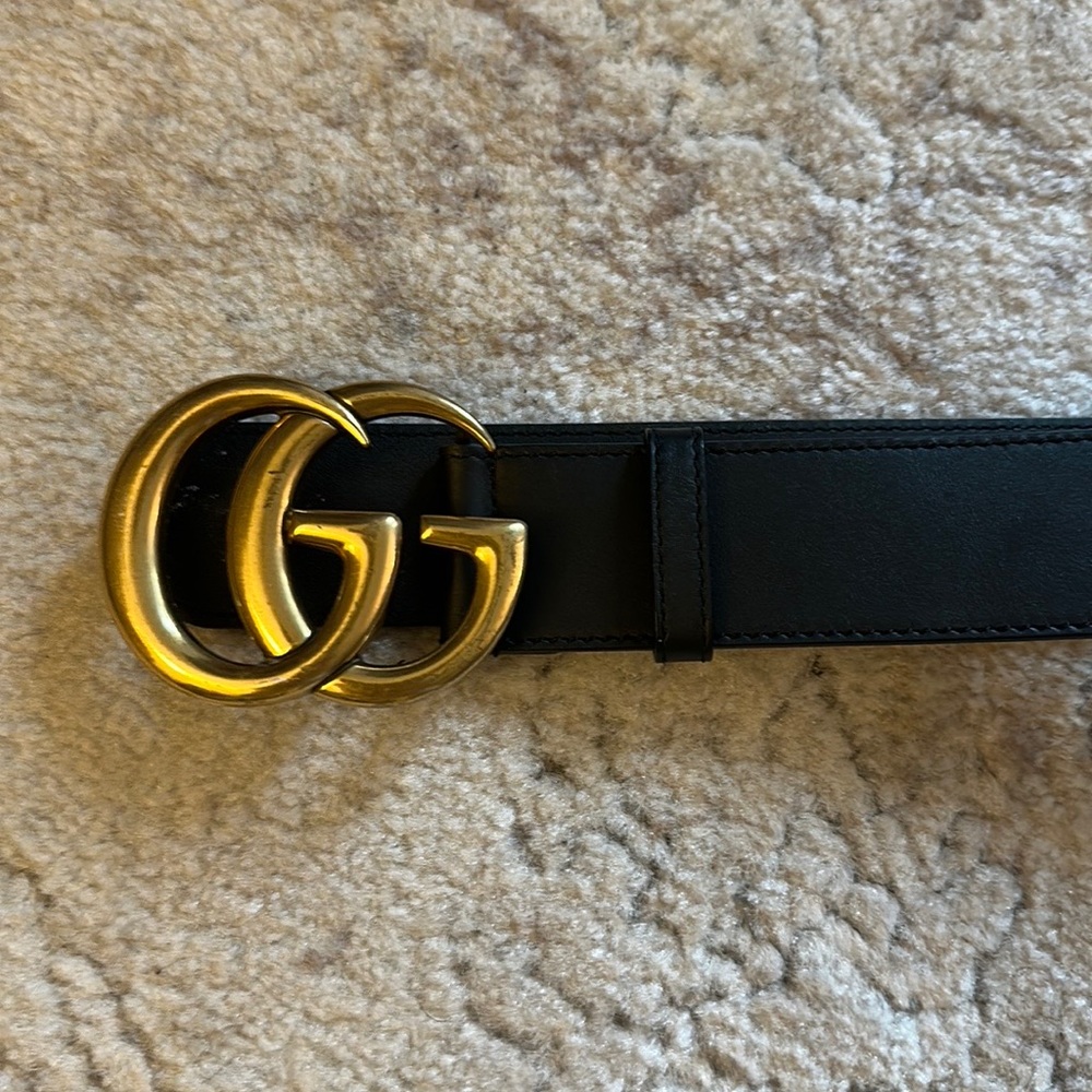 Double G Gold Gucci Belt - size 70